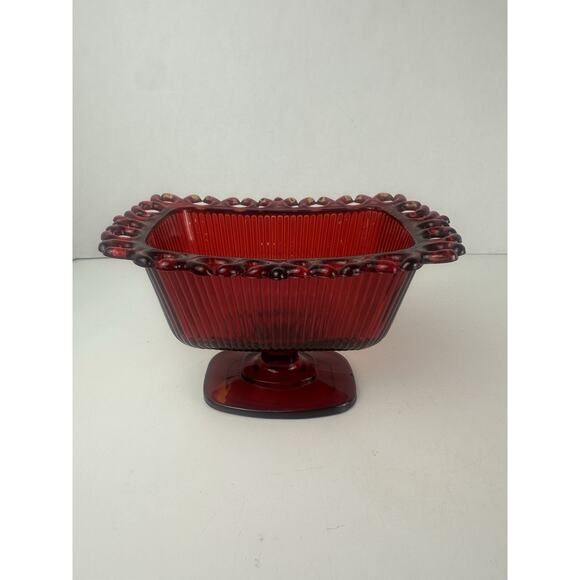 FTDA 1981 Retangular Vintage Pedestal Dish 7" x 5" x 4.5" - Picture 4 of 7